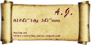 Alföldy János névjegykártya