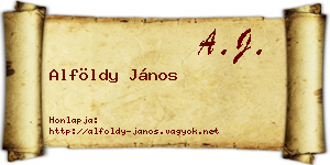 Alföldy János névjegykártya