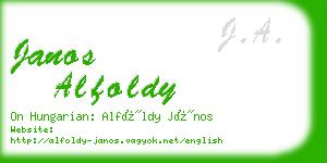 janos alfoldy business card